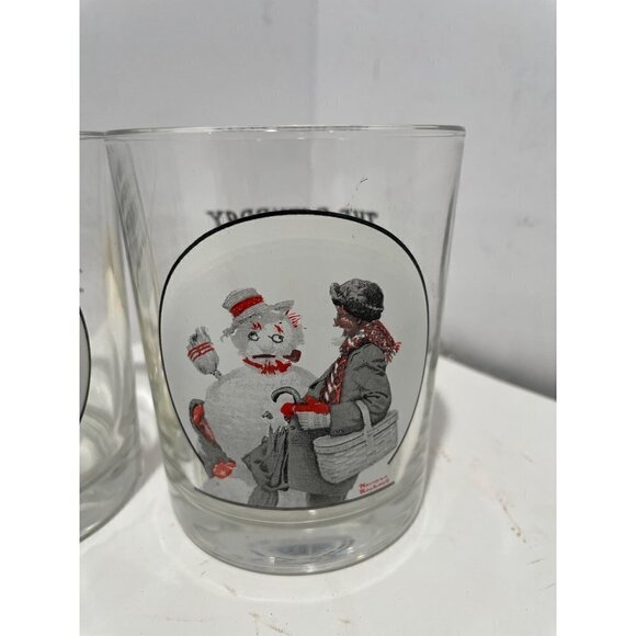 Vintage THE SATURDAY EVENING POST NORMAL ROCKWELL  4 GLASS SET COLLECTION - Picture 2 of 8